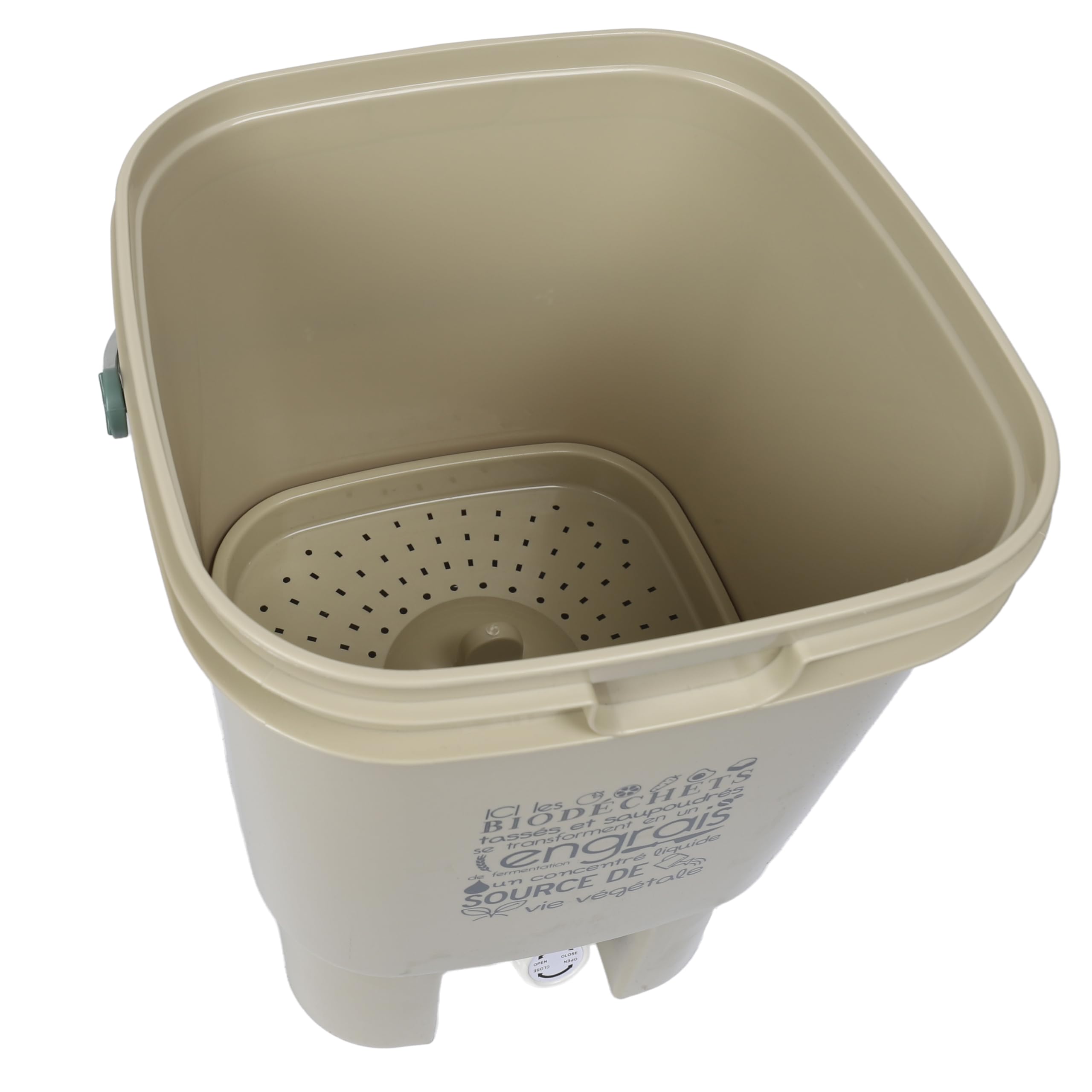 JECHERCHE UNE IDÉE - ME0022 Composteur de Cuisine avec Robinet et Spray - Collecte Intérieure - Méthode Bokashi - Tamis Inclus - Vaporisateur 400mL - Pratique et Fonctionnel