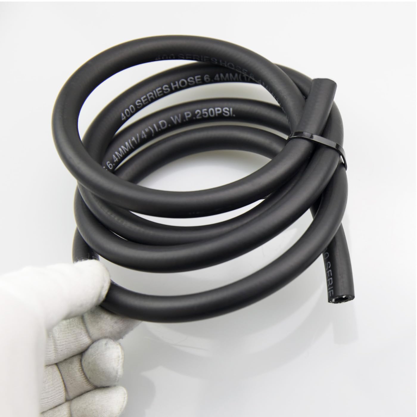 Tuyau de carburant à poussoir noir - 4 AN NBR compatible avec système de carburant, E85, E10, huiles, éthanol, lubrifiants et liquide de refroidissement (1,5 m, AN4, ID 1/4)