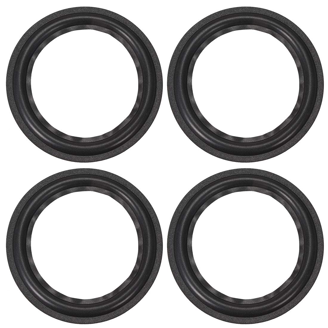 uxcell 8 Inch Speaker Foam Edge Folding Ring Horn Replacement Parts for Speaker Black 4pcs
