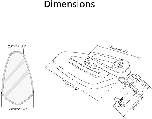 Miniatura 3 de Motorcycle Mirrors For Honda Yamaha Kawasaki Z750 Z800 Z1000 Suzuki Ducati XT660 WR250 WR125 Universal Motorcycle Bar End Rearview Mirrors 7/8"