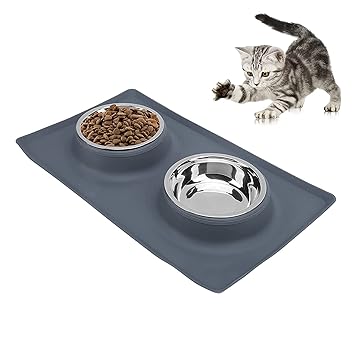 Kiki N Pooch Convenient Silicone Dog Food Bowl for Cats for Small Medium Dogs - Color May Vary