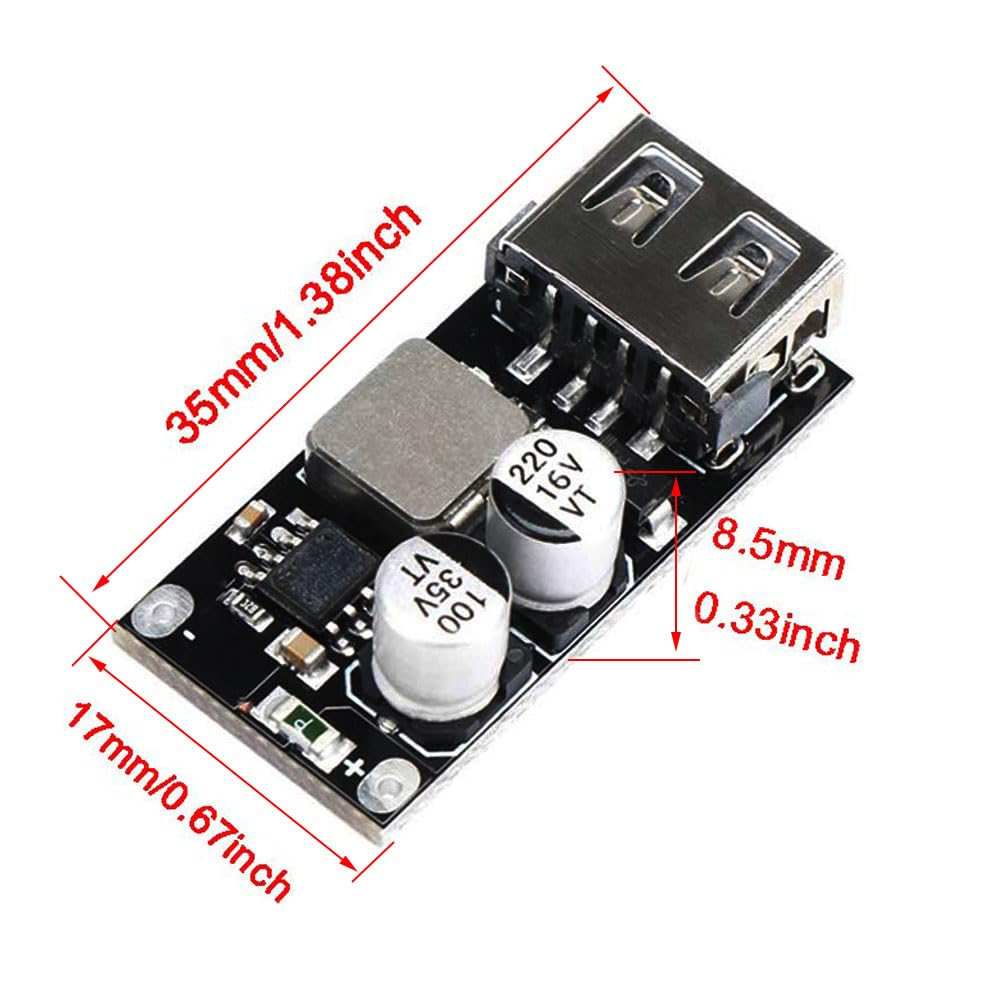 Scheda di Ricarica DC-DC per Veicoli 8V-35V a 5V 8A, Modulo di Alimentazione con Riduzione di Tensione, Caricatore Mobile con 4 Porte USB  502