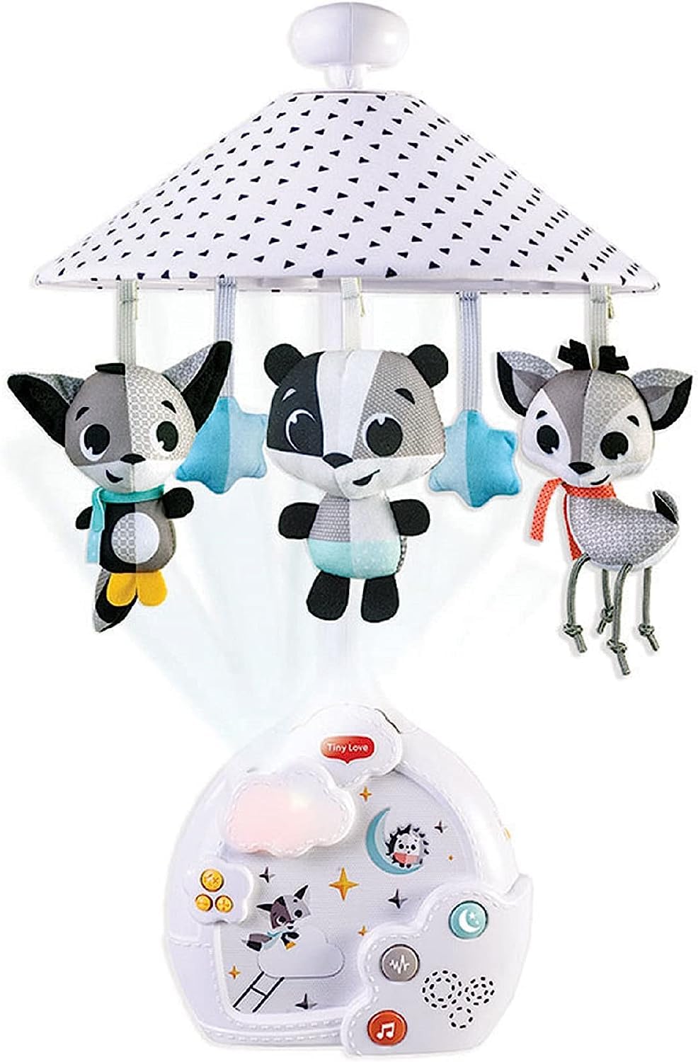 Tiny Love Magica Night Carrusel Cuna Bebé, Carrusel musical con Proyector de Estrellas y Luz Nocturna, 9 Melodías para 30 Minutos de Música, para bebés 0m+, colección Magical Tales