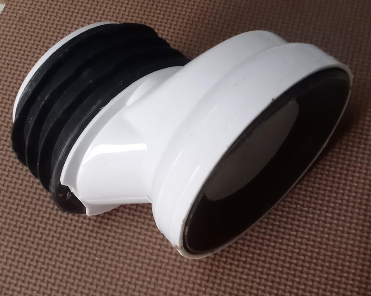 Generic Offset Pan Connector, White, 11cm x 12.5cm, Toilet Connector