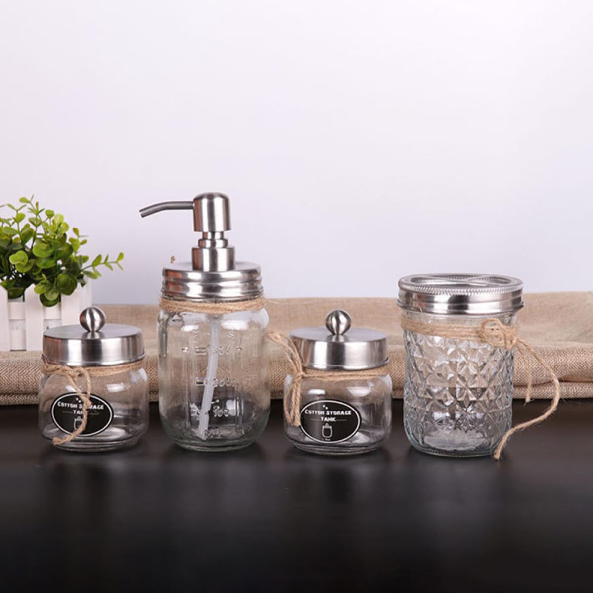 Soporte para Cepillos de Dientes Juego de Accesorios de Baño de Vidrio Plata Portacepillos y Botella de Loción para Baño y Uso en Casa