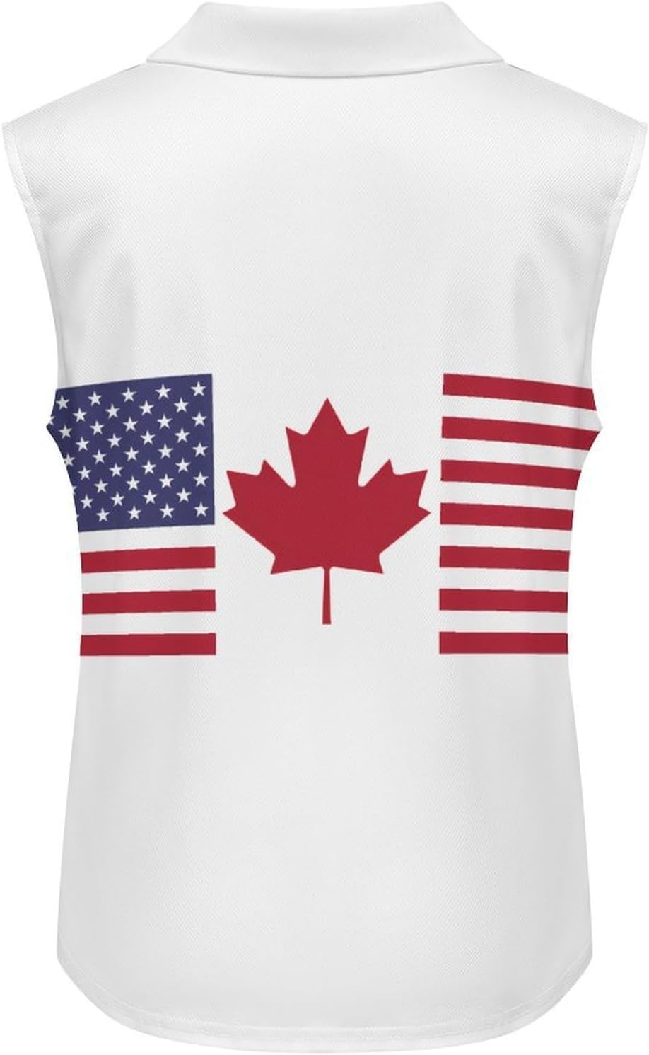 Flag of Canada U.S Women Sleeveless Collared Golf Polo Shirt | V Neck Tank Top,Breathable Tennis Shirts