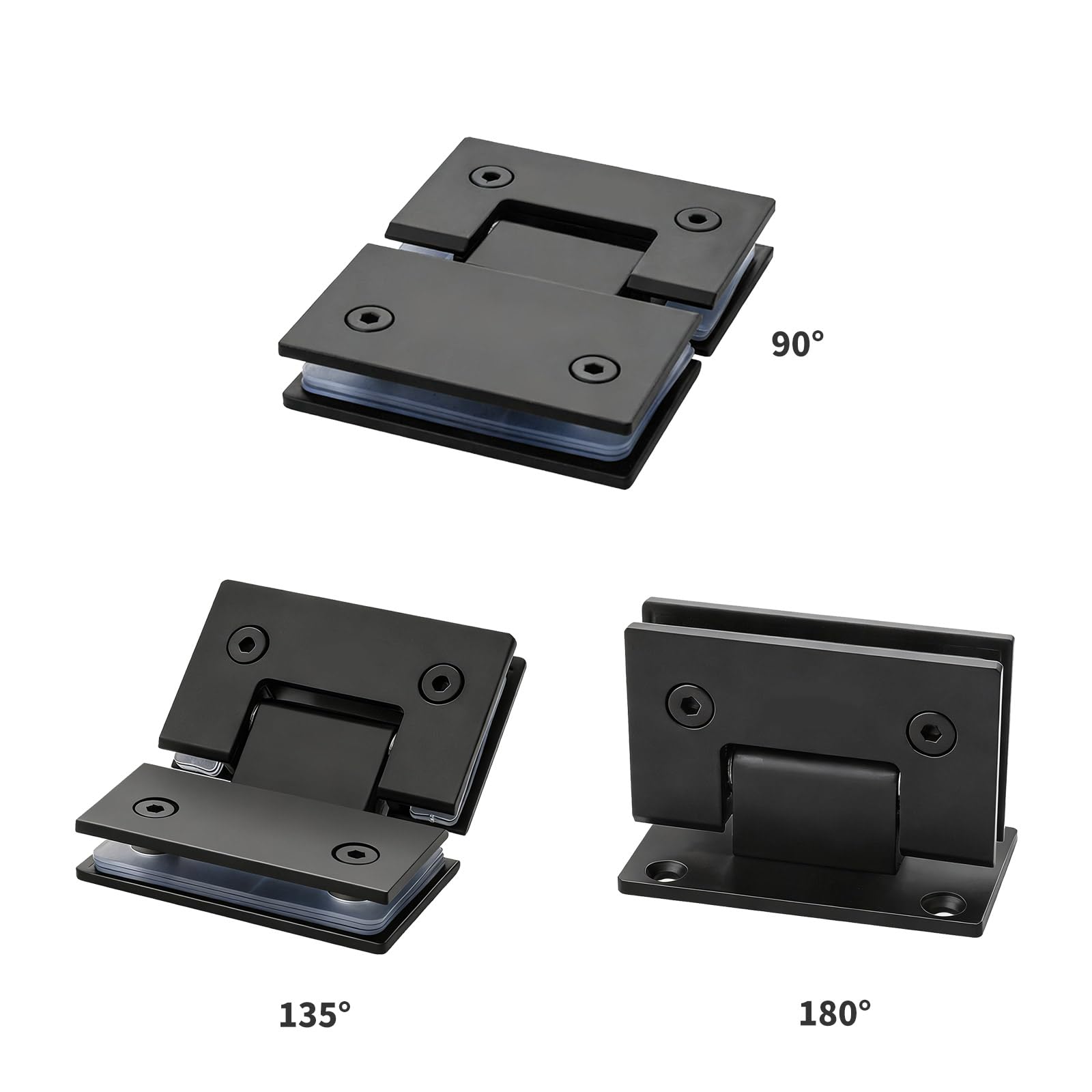 Bisagras de puerta de vidrio sin marco de acero inoxidable con juntas para clip de armario de ducha, bisagra duradera para puerta de ducha con juntas, bisagras de acero inoxidable para muebles, piezas
