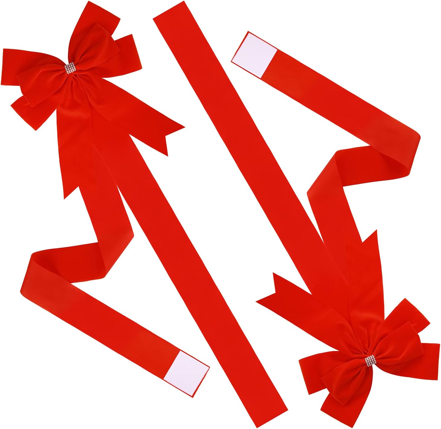 Meseey 6 Pieces Red Cabinet Bows Large Red Velvet Ribbons Cabinet Door Bows for Thanksgiving Fall Haloween Christmas Party(Red)