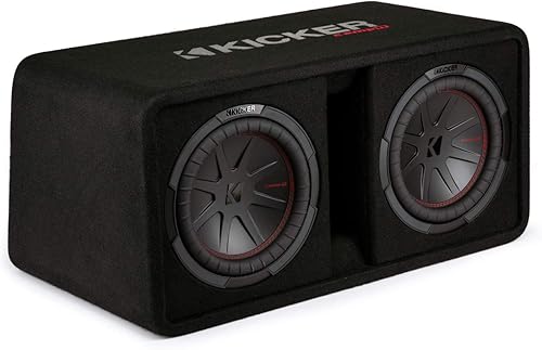 KICKER 48DCWR102 CompR Subwoofers duales de 10" en carcasa ventilada, 2ohm