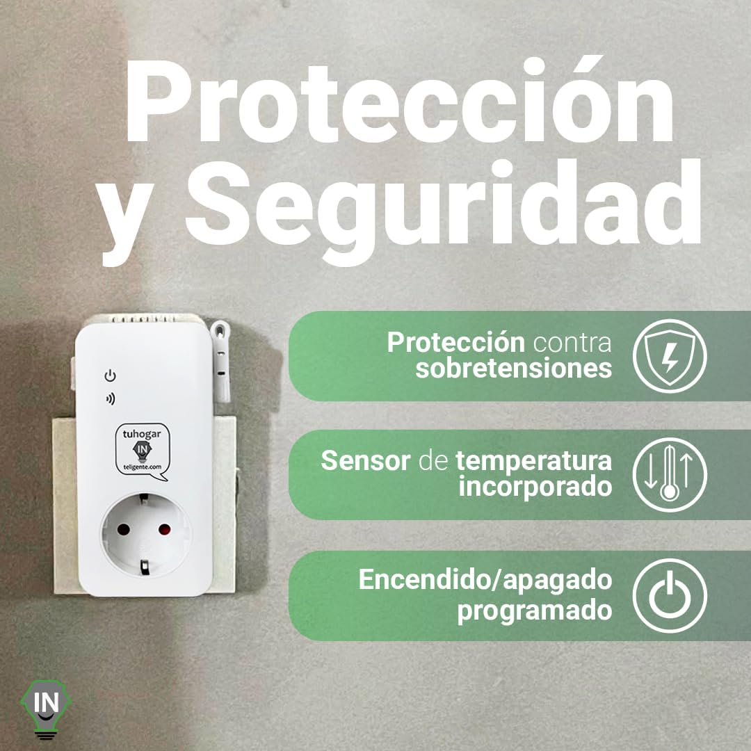 Enchufe Inteligente sin Internet/WiFi | Requiere Tarjeta Sim GSM/4G | Con Sensor de Temperatura y Control Remoto vía SMS, Llamada o APP | Notificación de Corte y Restauración de Corriente