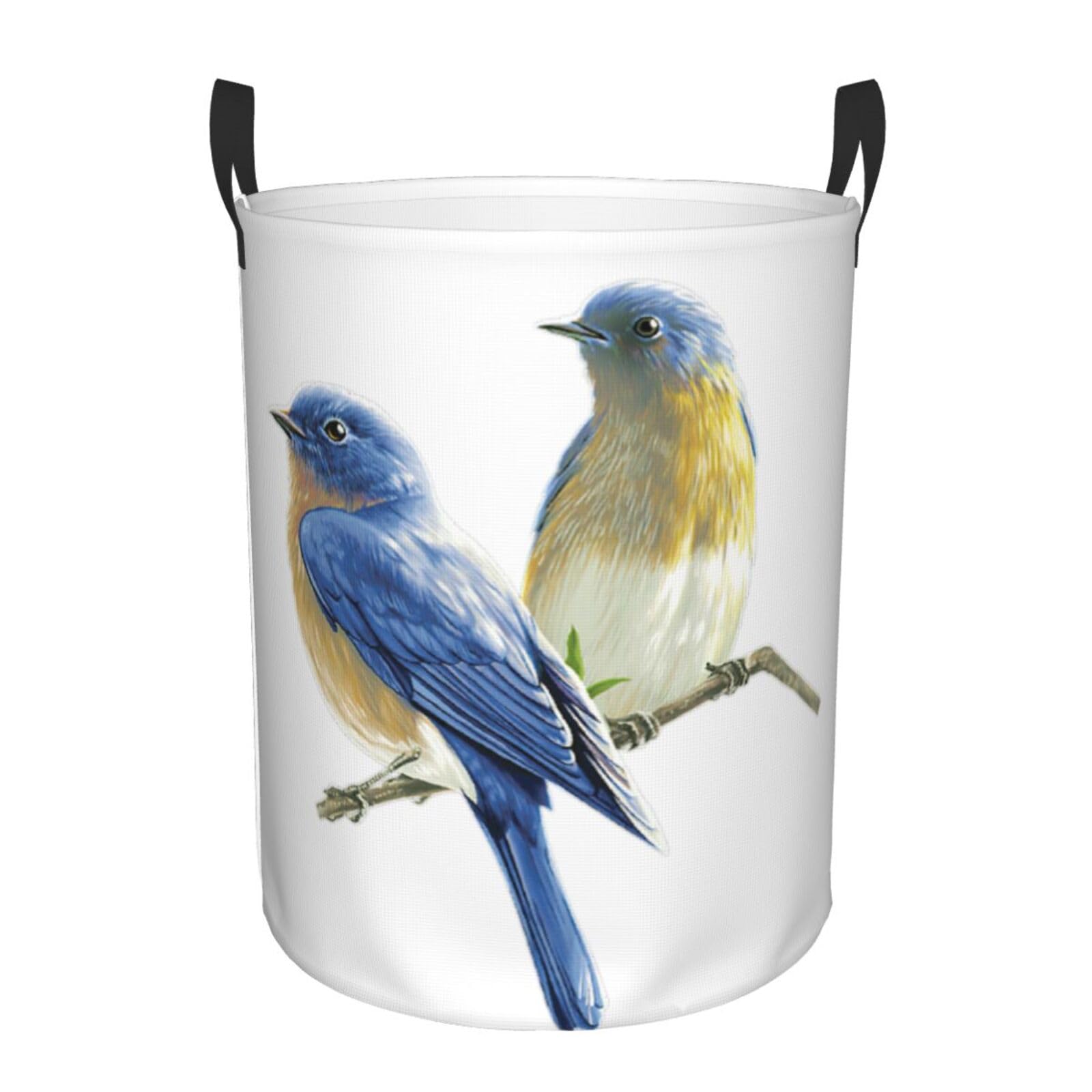 Grand panier à linge imprimé oiseaux pour ranger linge sale et jouets