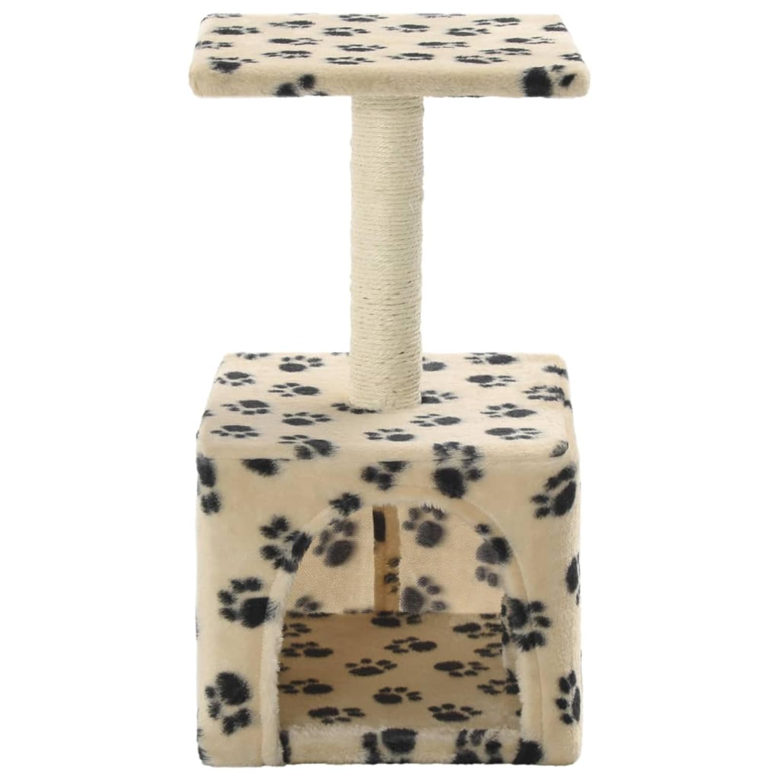 Homgoday Tiragraffi per gatti con tiragraffi in sisal, 55 cm, con stampa di zampe beige, tiragraffi a torre per gatti multilivello, centro attività per gatti da interno