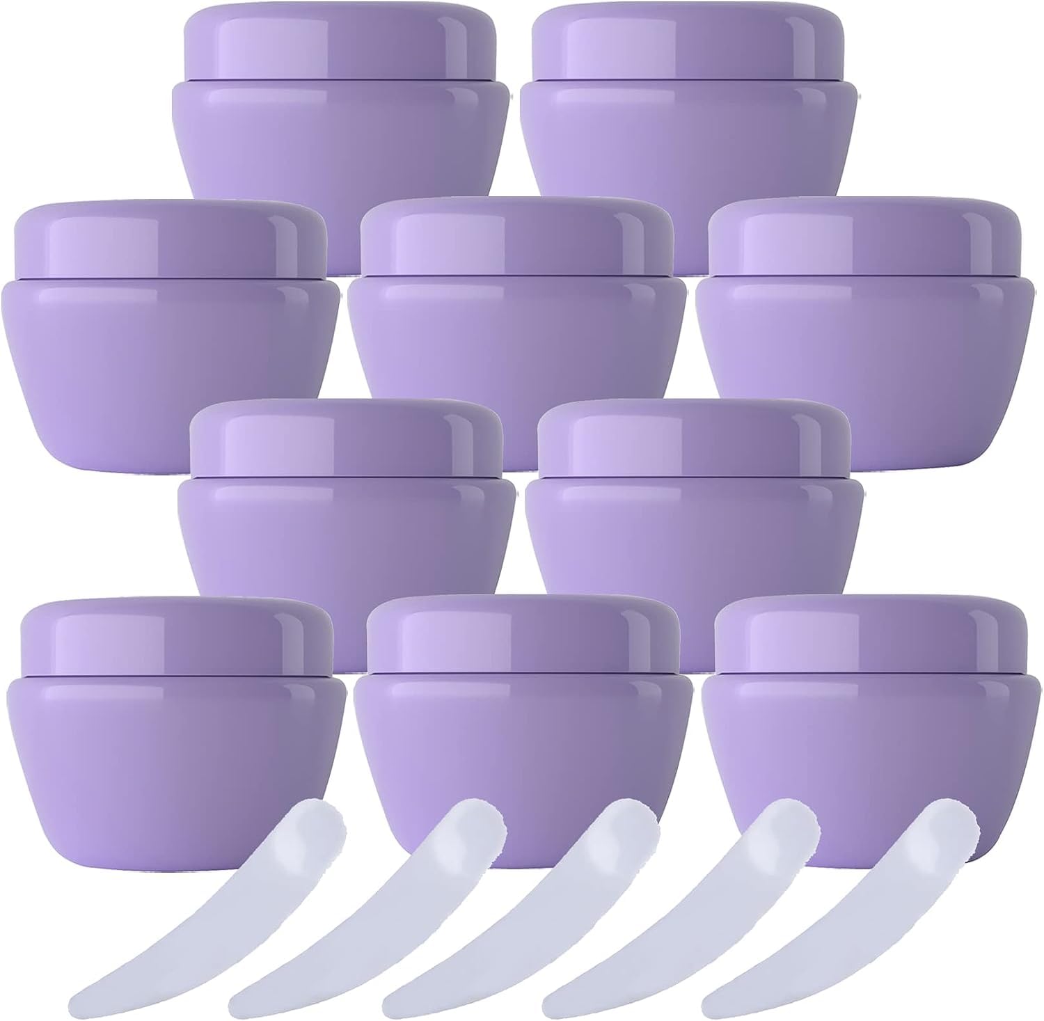 FLYIODFCXV cosmetic jar, Pack of 20,Plastic Cream Jars Cosmetic Pots, Mushroom Shape Containers Storage Pot for Travel(Purple,50ml)
