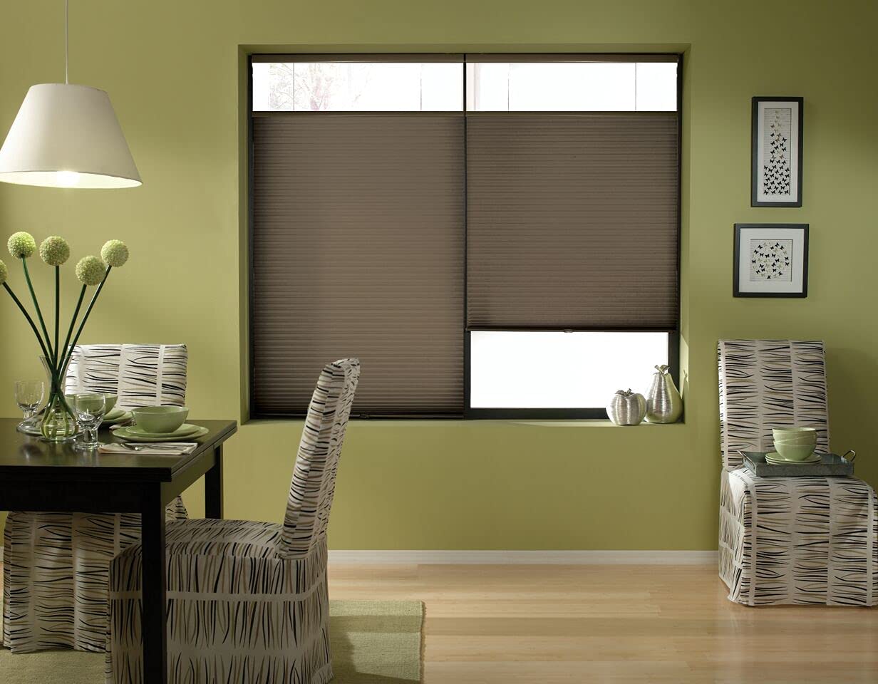 Cordless Top Down Bottom Up Cellular Honeycomb Shades, 29W x 54H, Espresso, Sizes 18-38 Wide