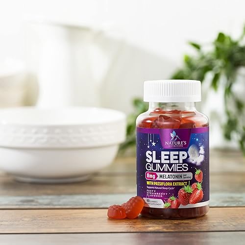 Miniatura 8 de Sleep Gummies 8 mg - Melatonina de máxima fuerza con extracto de passiflora para un sueño reparador - Suplemento de melatonina de acción rápida para