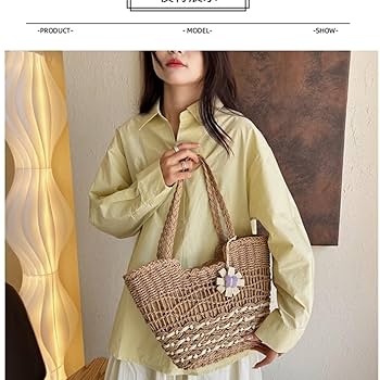 【今年人気❗️】ストローバック　編み込み　ハンドバッグ✭軽量　春夏必須アイテム✨ かごバッグ レディース ストローバッグ[品番：NNNA0003289