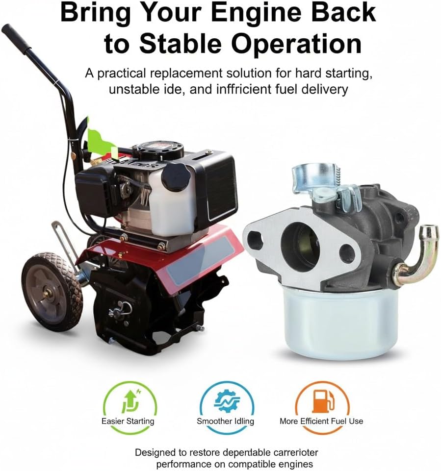 Carburetor Kit for Briggs Intek 206 Engine, Replaces 798653 591299 791077 790290 697354 698860, for Select 5HP 5.5HP 6HP 6.5HP Applications