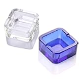 Lxuwbd Ashtray, Crystal Glass Ashtray (blue White, small)