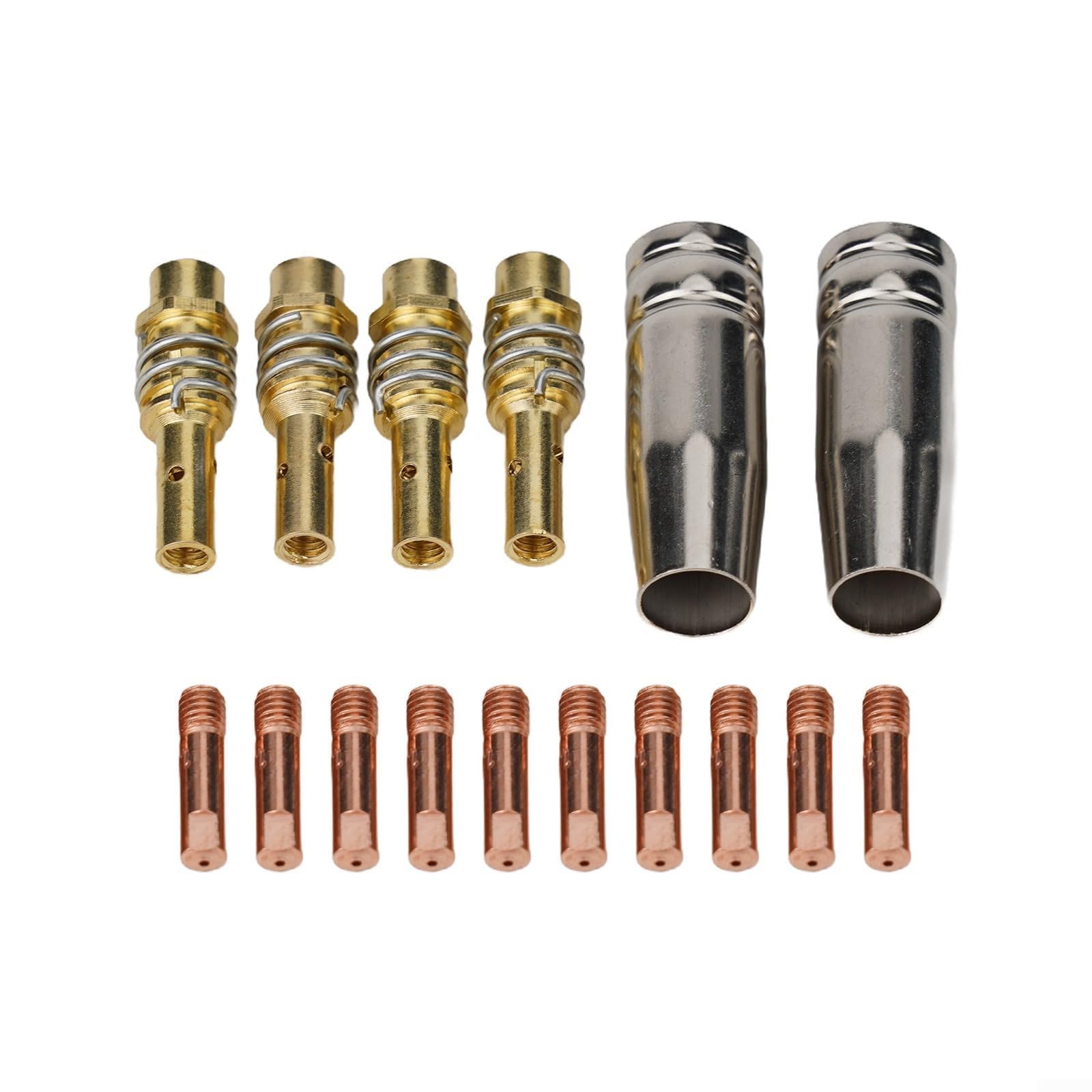 MIG Welding Kit di ricambio per sistemi di torce MB15 15AK, 16 pezzi, inclusi supporti per punte e ugelli in cinque misure standard (1,2 mm)