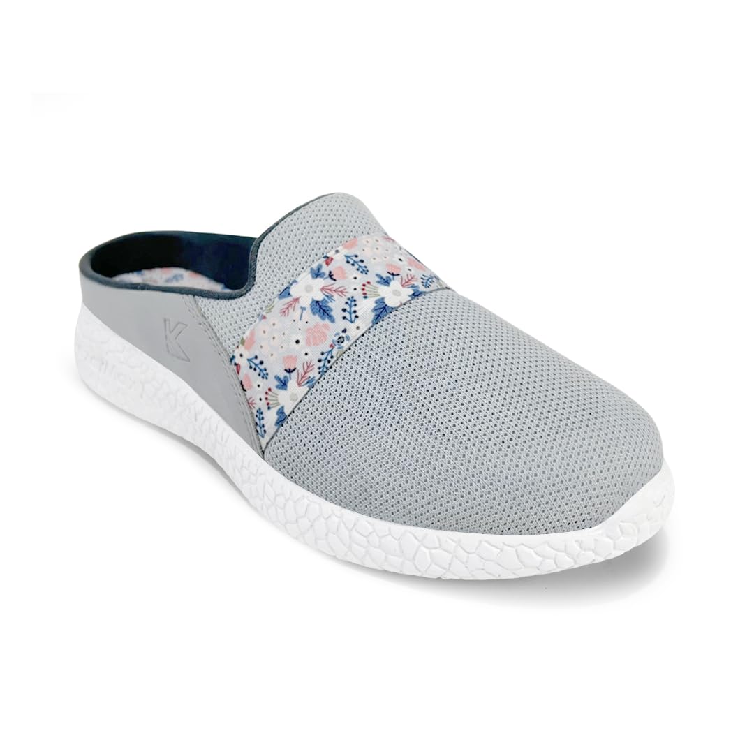 KazarMax Women Grey Floral Print Clogs | Mules -7 UK (B0CQXQMWR6) Amazon Price History, Amazon Price Tracker