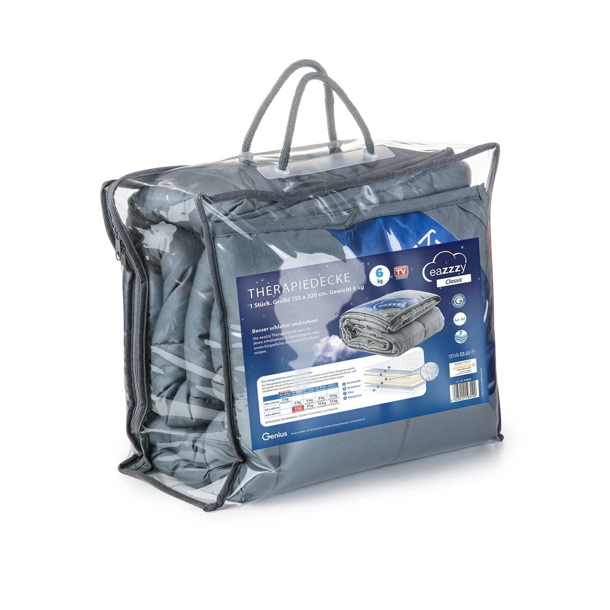 VEVOR Gewichtsdecke 11,5 Kg Kingsize - Therapiedecke Gegen Angst & Stress, Grau