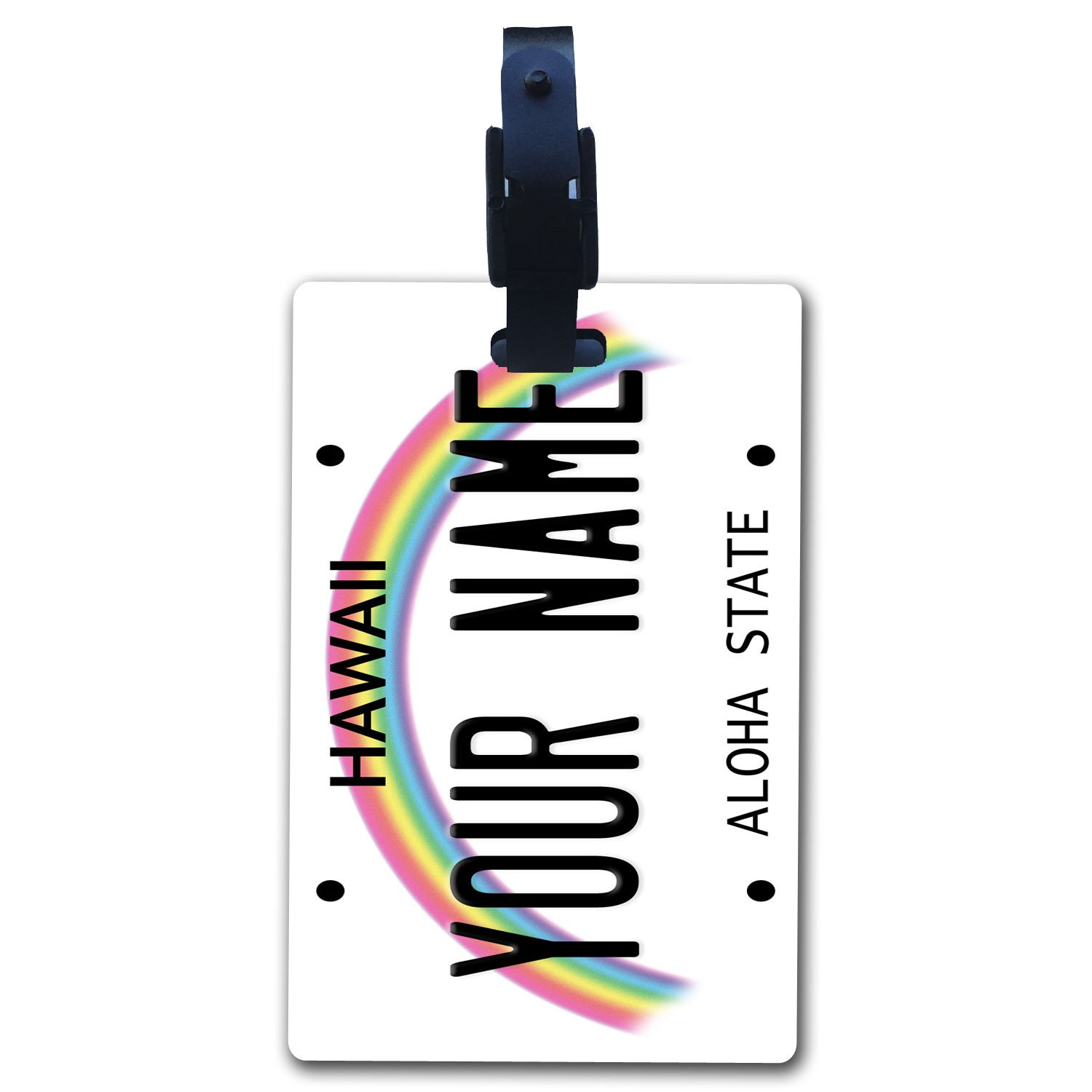 BRGiftShop Luggage Tag Personalized Custom Name Hawaii State License Plate
