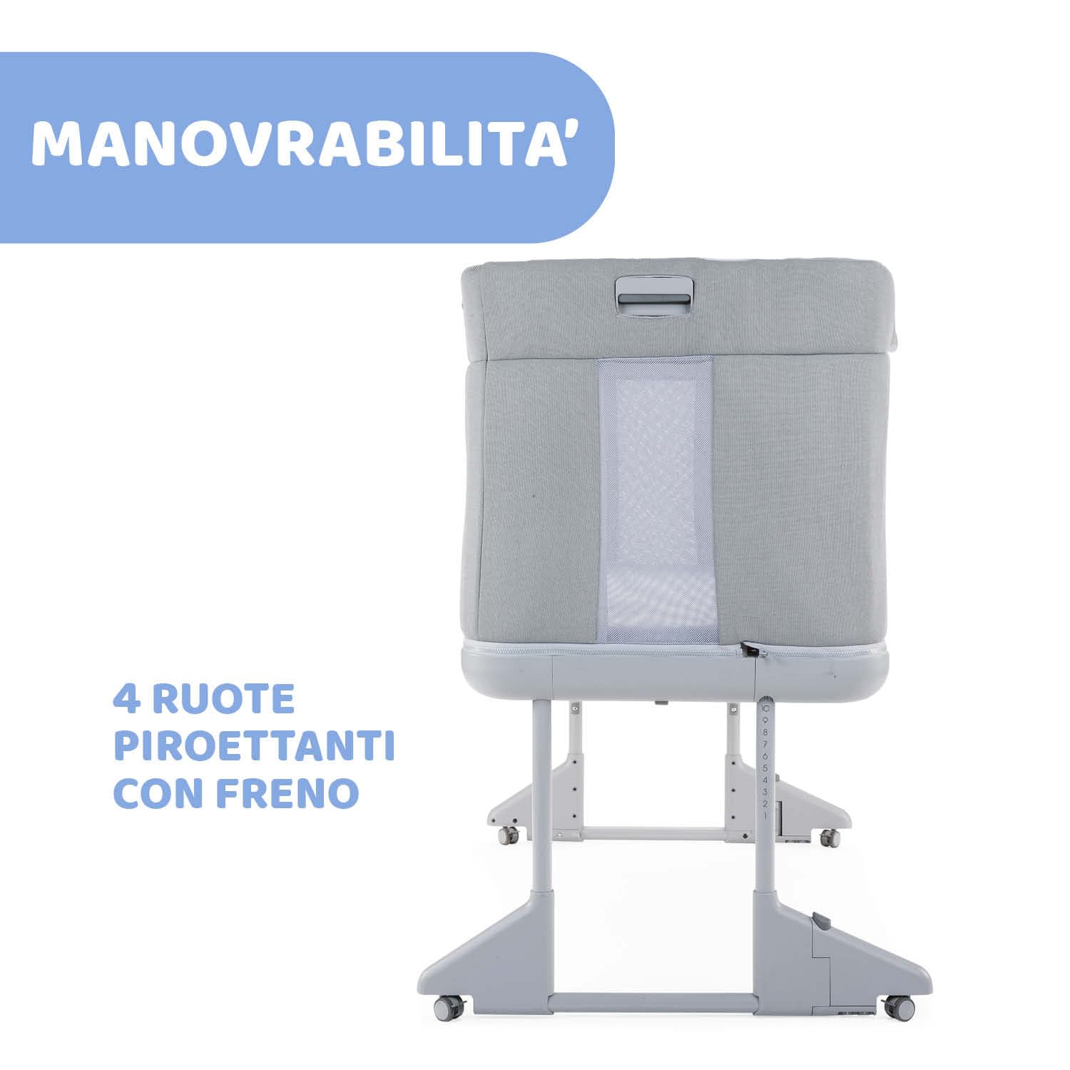 Chicco Next2Me Forever, Culla Neonato Fianco Letto 3in1, Culla che Diventa Lettino Montessori, Fino a 4 Anni (22 Kg), Altezza Regolabile, Buona Circolazione dell'Aria, 4 Ruote, Materasso incluso