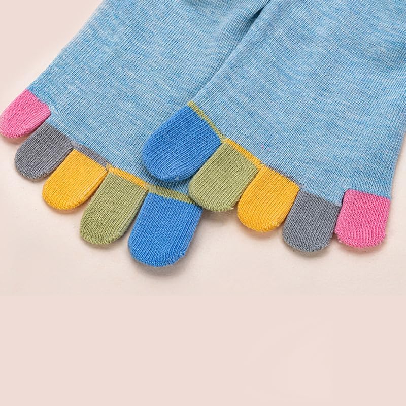 5Pcs Women's Toe Sock Cotton Crew Socks Five Finger Running Athletic Toe Socks - Image 8