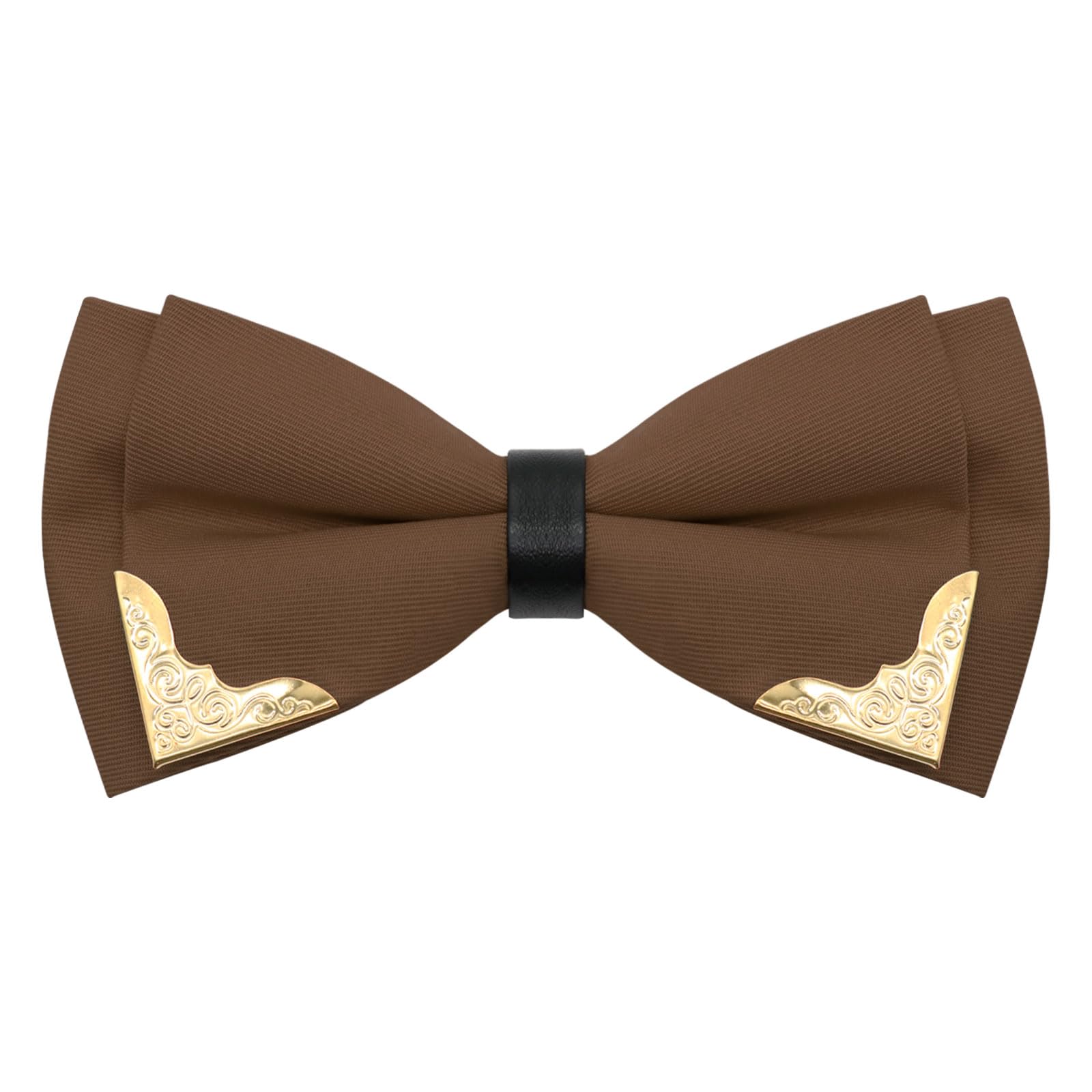 Bow Ties for Men Women Metal Gold Bowtie, Pre Tied Mens Bow Tie Tuxedo Bowties Men for Prom Wedding Party