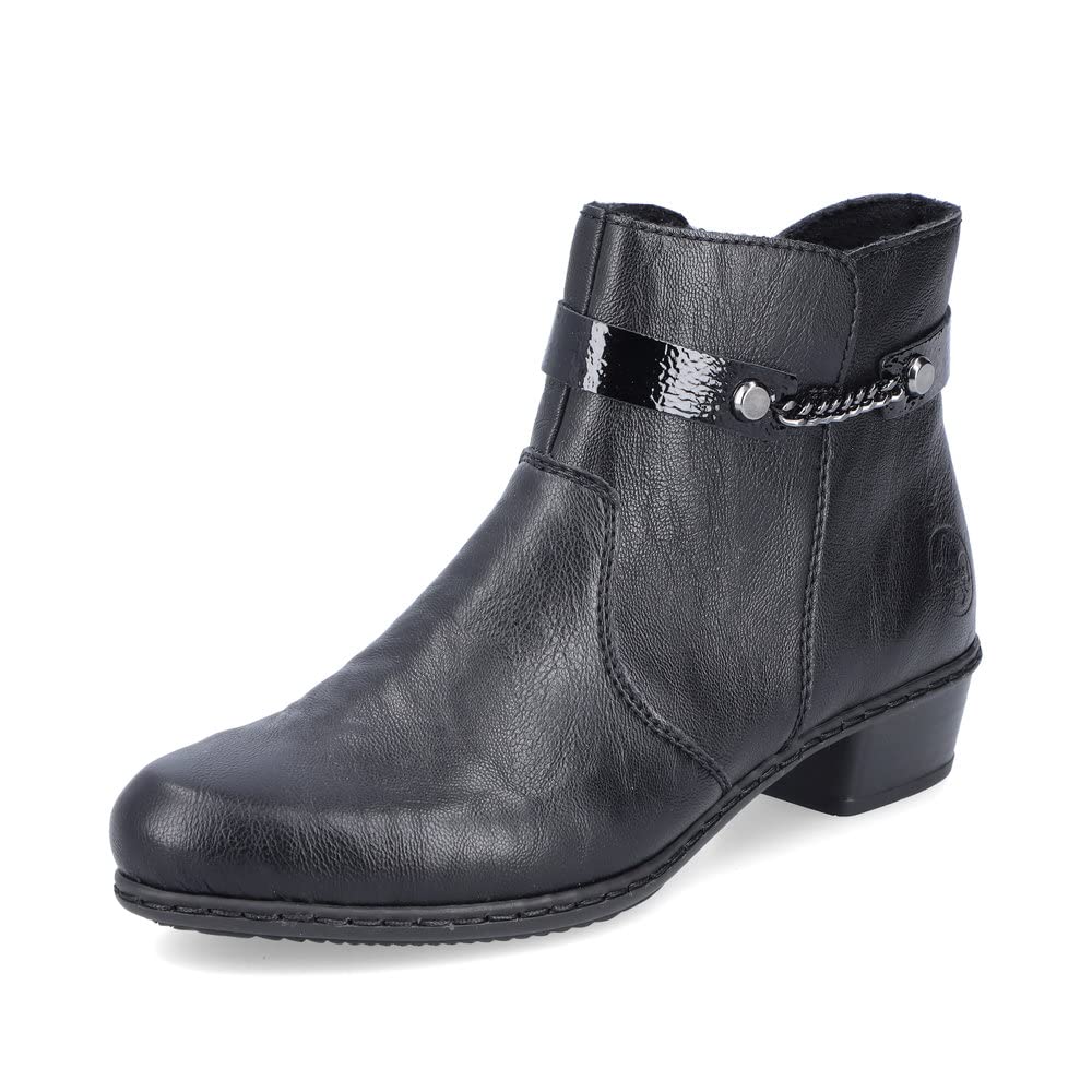 Rieker Women Ankle Boots Y0783, Ladies Bootees,Low Boots,Boot,Half Boot,Transition Shoe,Winter Shoe,Lined,Black (Schwarz / 00),39 EU / 6 UK