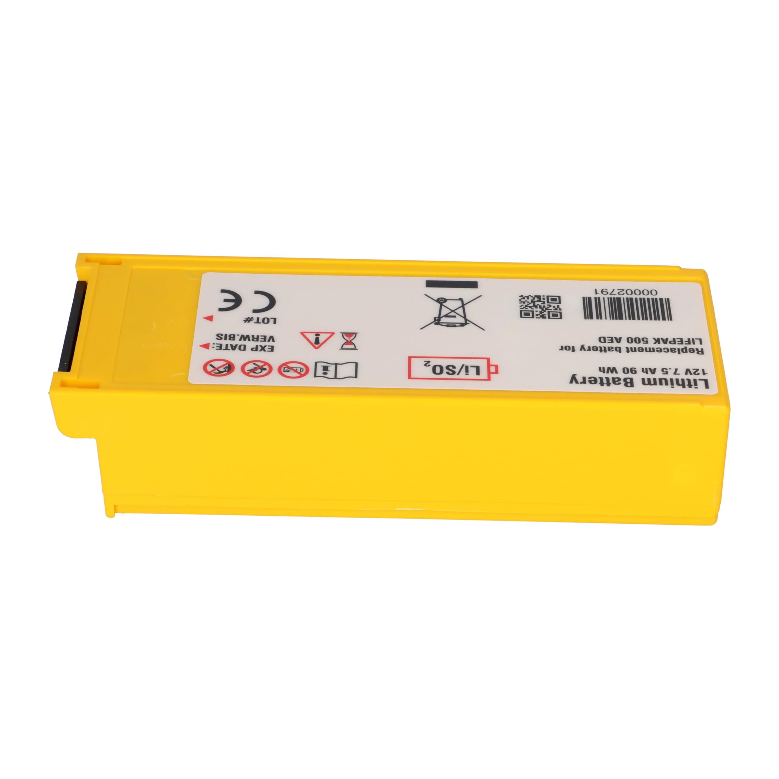 AKKUmed bateria litowa do Physio Control Lifepak 500, 7,5 Ah, 12 V, 190 x 74 x 42 mm