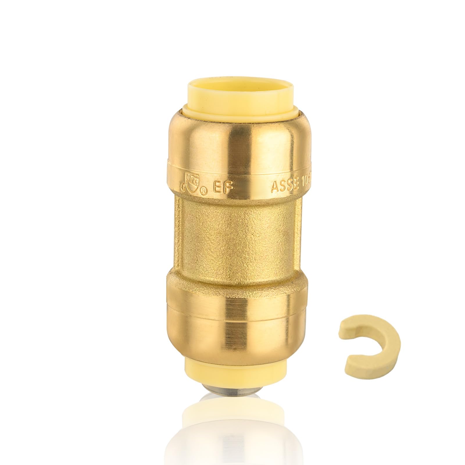 (Pack of 1) Seelink 1 Inch Straight Coupling Push-Fit Fitting to Connect Pex, Copper, CPVC Pipe/Tubing, With Disconnect Clip(PF009)