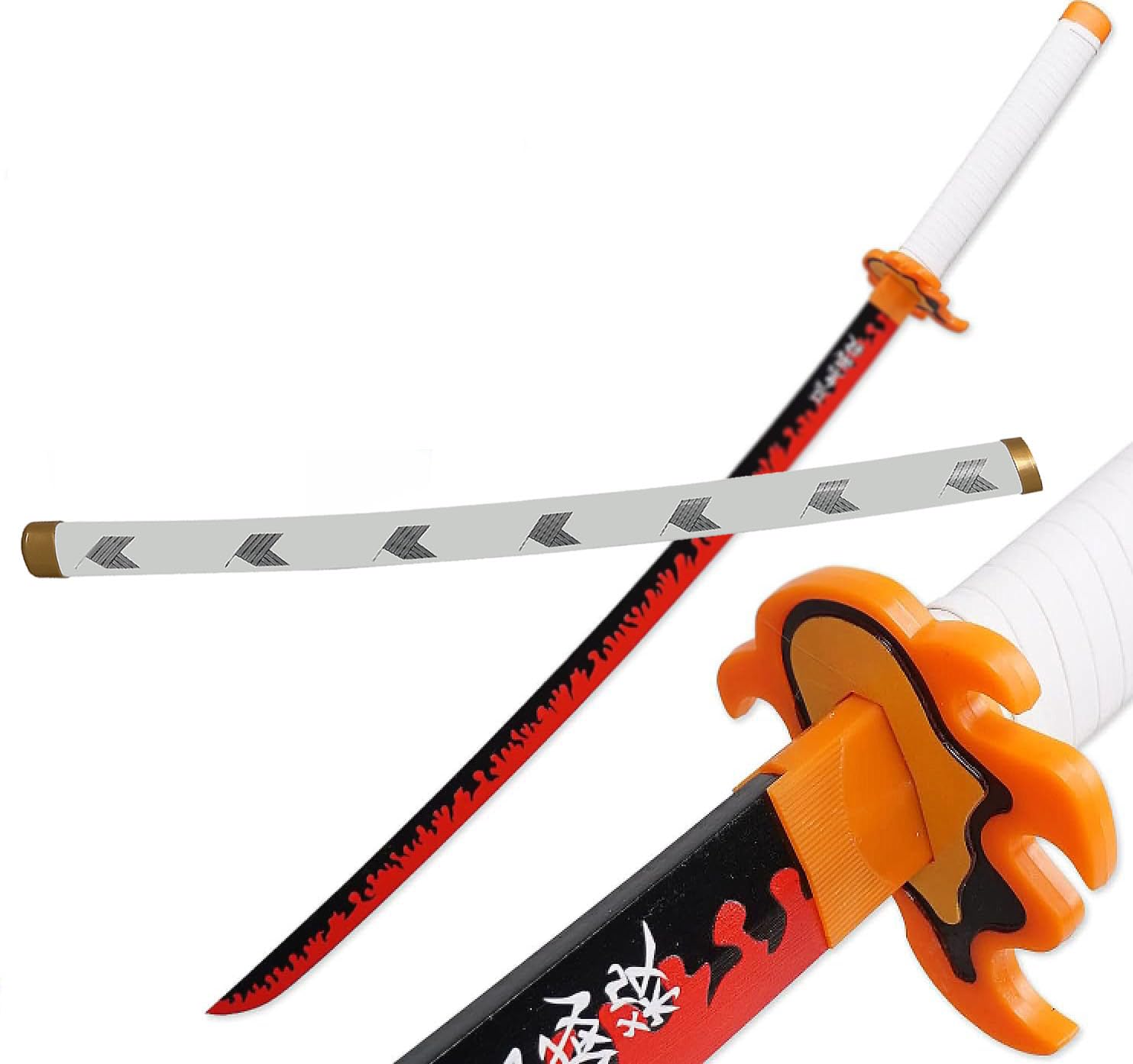 Demon Sword 41 Inch, Bamboo Samurai Katana , Anime Original Texture Style Cosplay Sword, Collectible Replica for Halloween Fancy Costume Party Dress Fans Gift (F-Kyoujurou)