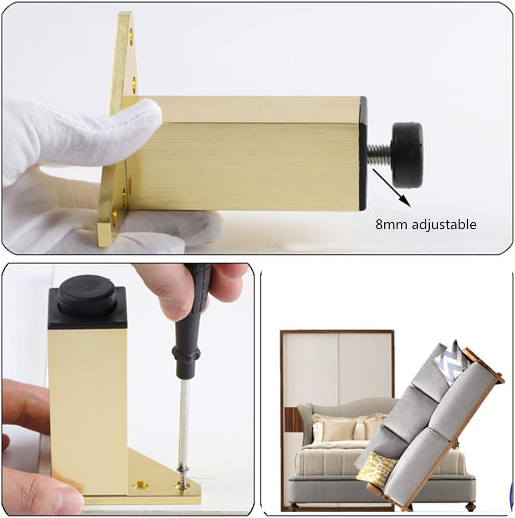 Furniture Leg Sofa Legs, 4 Pieces Adjustable Furniture Legs Furniture Feet Metal Supporting Feet Cabinet feet,Used in Sofa Cabinet Dressing Table Shoe Cabinet,Gold