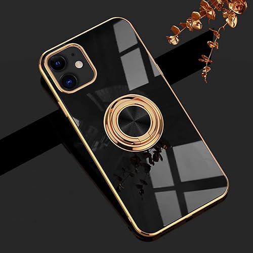 aowner Funda compatible con iPhone 12 y iPhone 12 Pro, funda de soporte de anillo chapado en oro rosa, borde de rotaciĂłn de 360 grados para mujeres aowner Funda compatible con iPhone 12 y iPhone 12 Pro, funda de soporte de anillo chapado en oro rosa, borde de rotaciĂłn de 360 grados para mujeres
