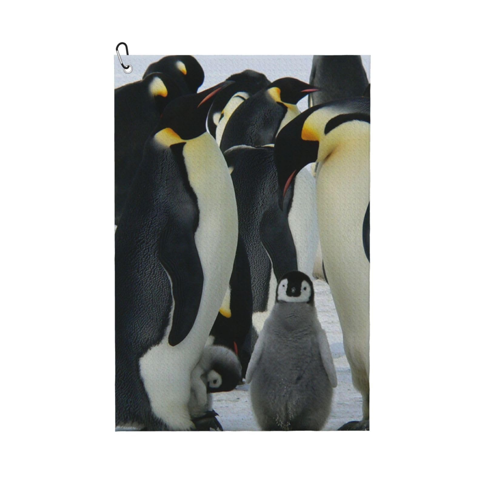 Hnnkloy Penguin Family, 16x24 in Portable Waffle Golf Towels with Carabiner Clip for Golf Bag