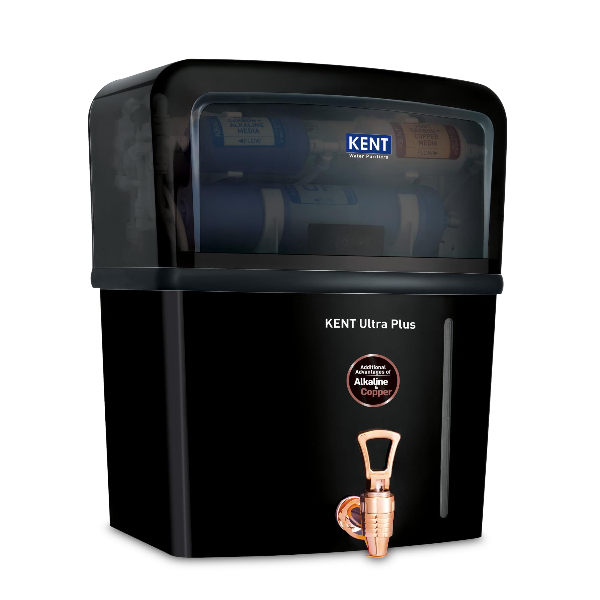 KENT Ultra Plus UV Water Purifier | UV+UF+Alkaline+Copper Water Purification | With Benefits of Alkaline & Copper | Fully Automatic Operation | Wall Mountable | 8L Storage | 60 L/hr Output | Black-image-28