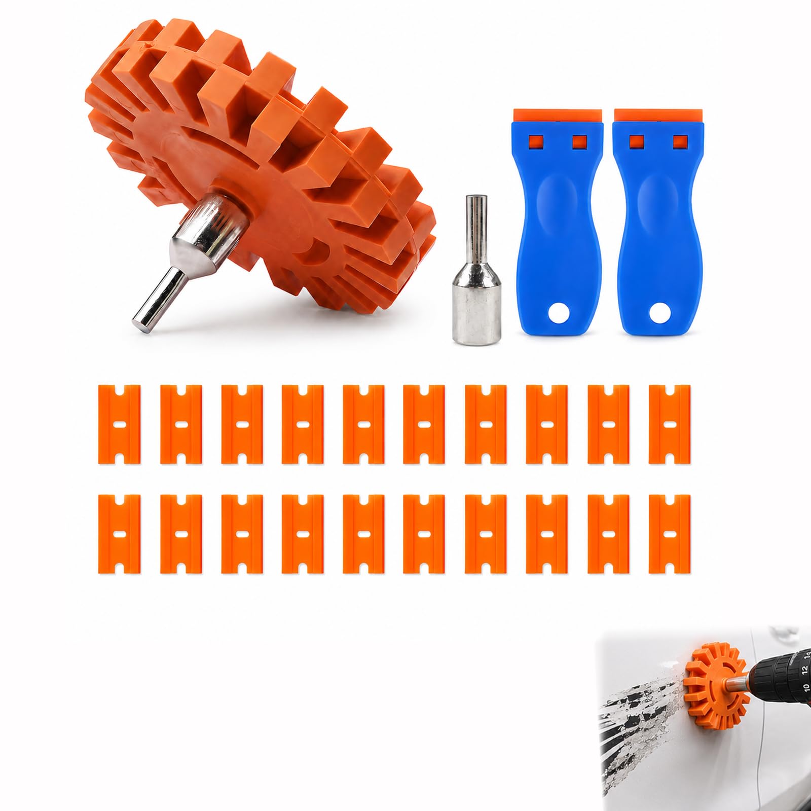 4" Decal Eraser Wheel for Drill, Rubber Sticker Remover Wheel Kit