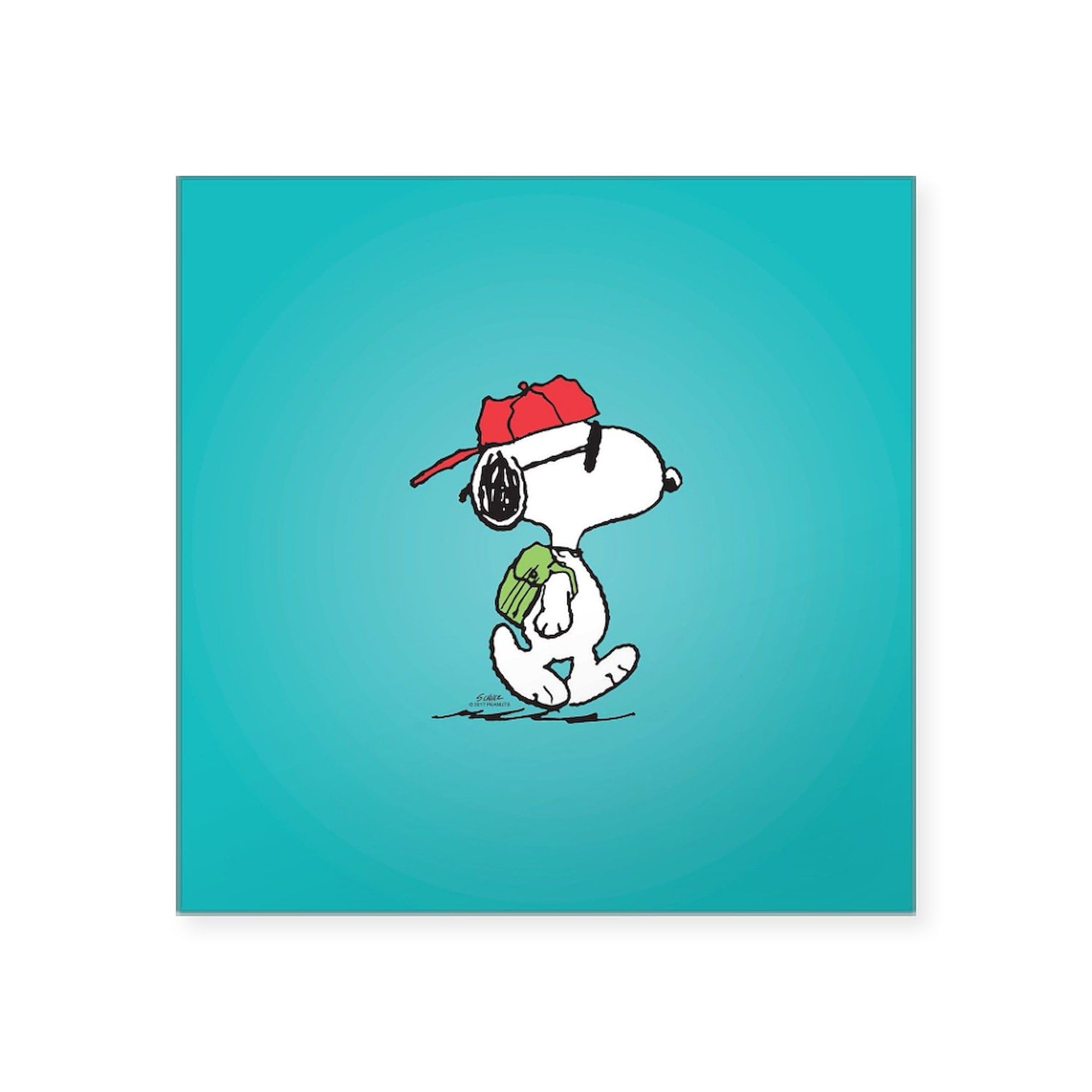 CafePress Snoopy Joe Cool Square Bumper Sticker Car Decal