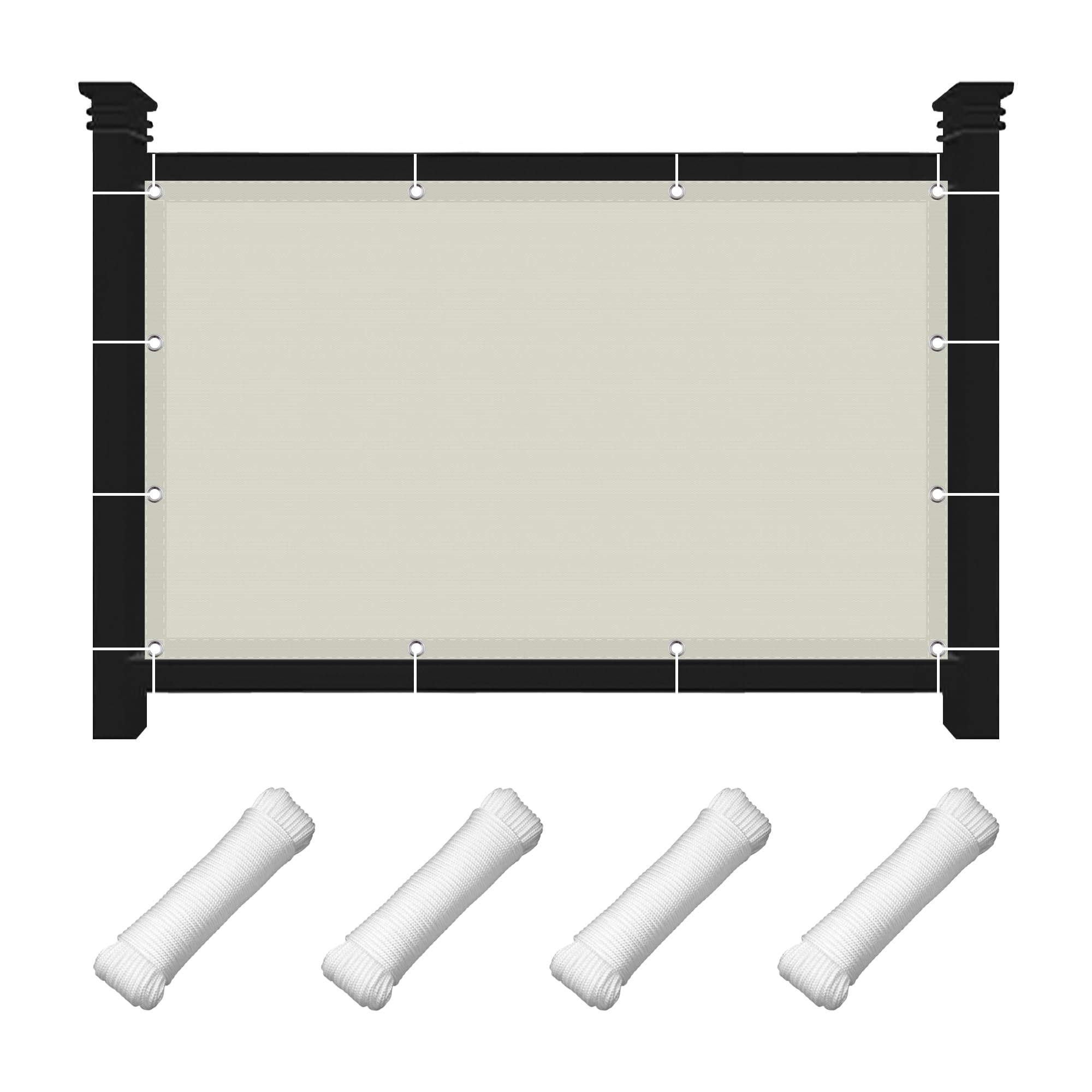 Voile d'ombrage rectangulaire 1.4x2.5m blanc cassé étanche pour balcon