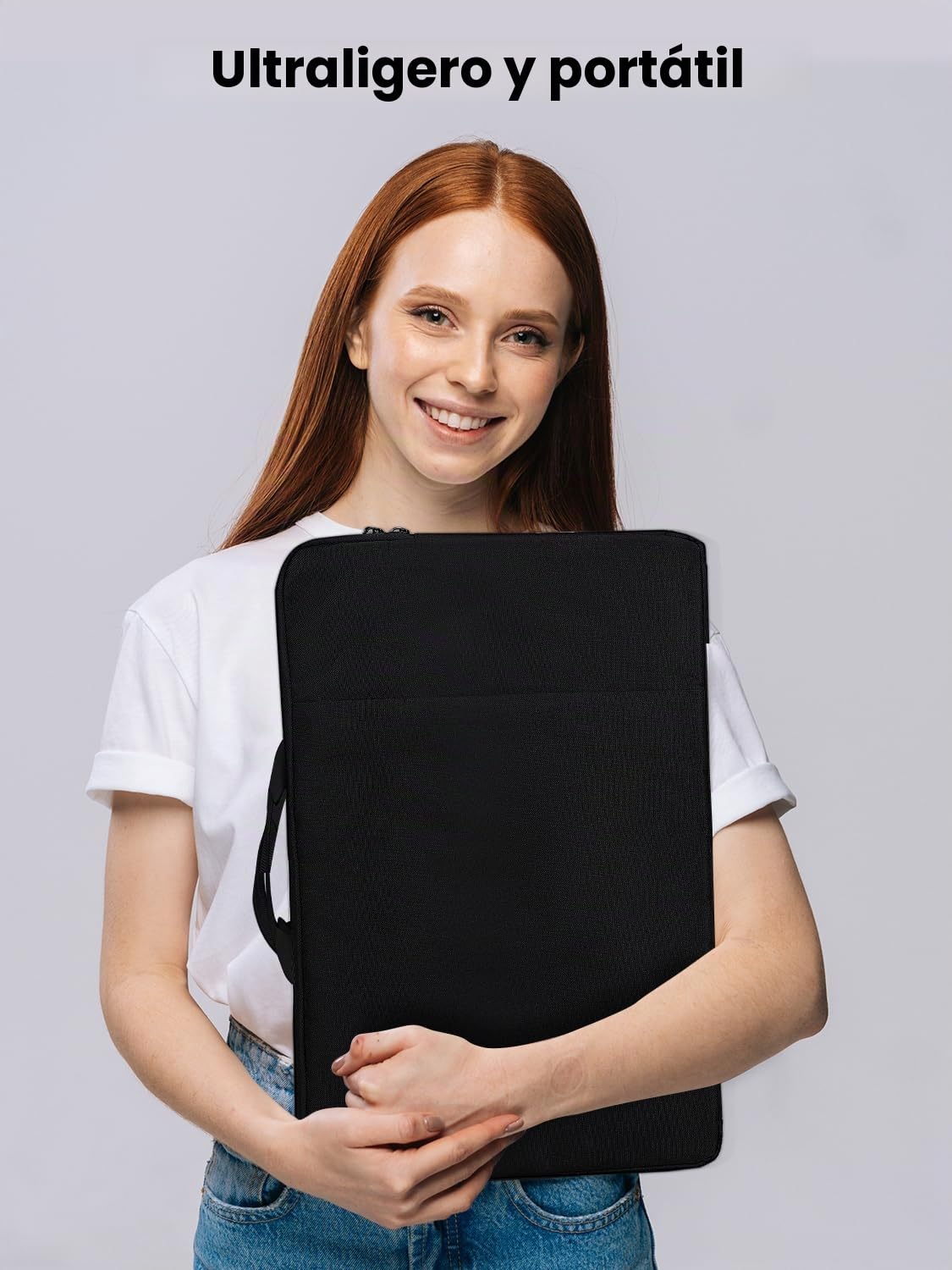 La Bolsa para Portátil UPERFECT de 22 Pulgadas Es Adecuada para Monitores Portátiles, Tabletas Y Más, Y Cuenta con Asa Resistente, Bolsillos Laterales Espaciosos, Relleno Antichoque Y Capa Impermeable