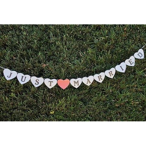 Just Married Wedding Banner Garland - Pearl White Cover