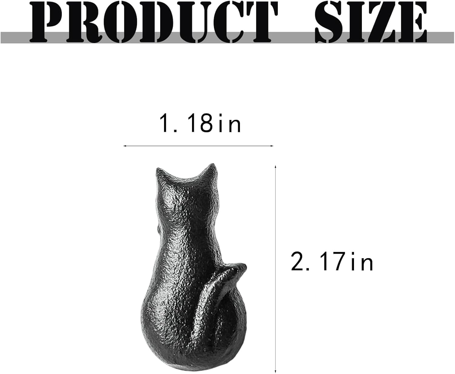 4 Pack Cat Shaped Drawer Pulls - Black Cast Iron Knobs for Dresser Drawer Cupboard Cabinet