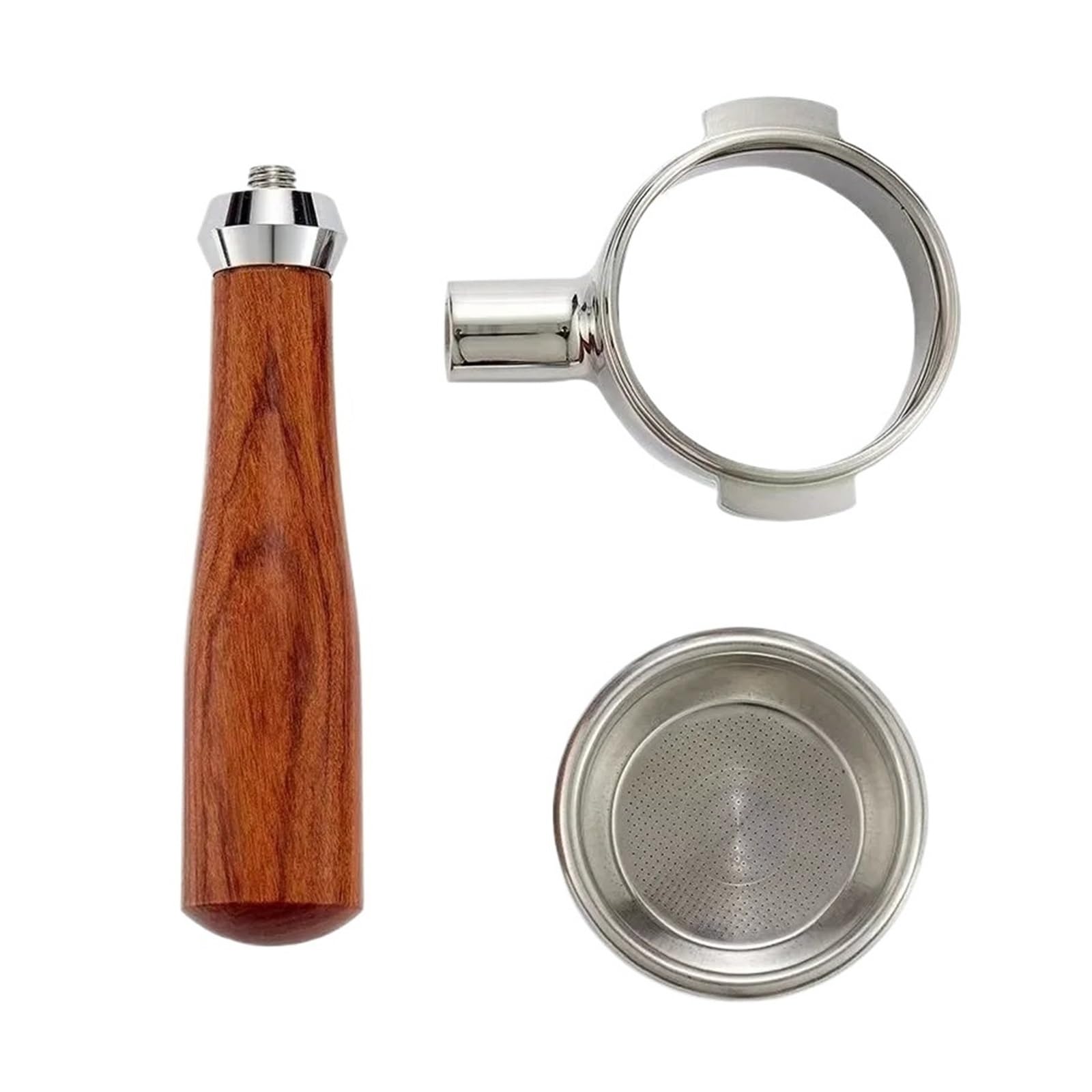Mango For Cafetera, Compatible Con Breville, BES980XL BES990BSS BES920X, Portafiltro Sin Fondo De 58mm(Red wooden handle)