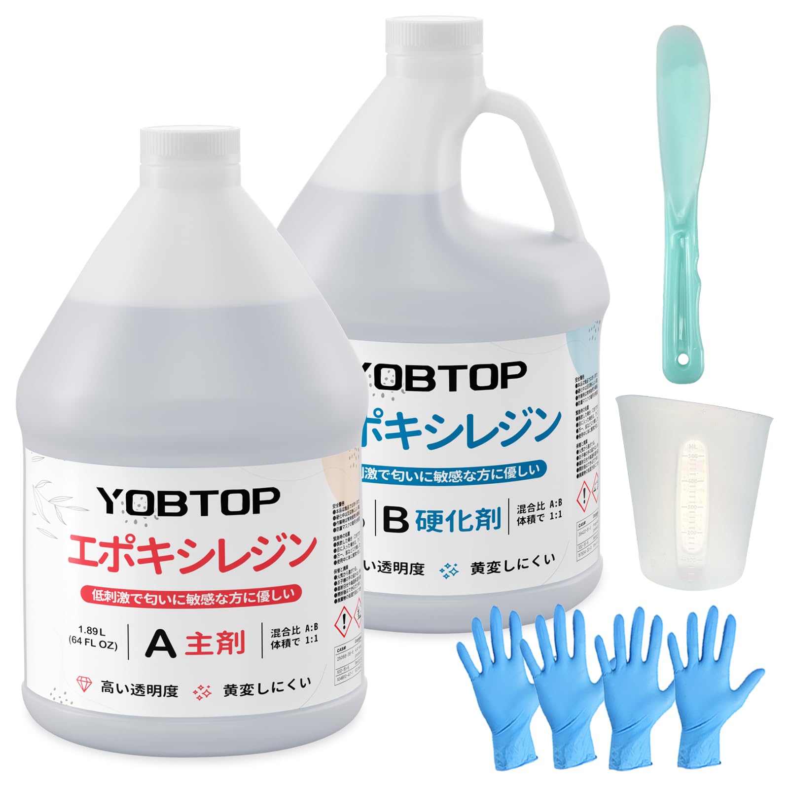 Amazon.co.jp: YOBTOP エポキシ樹脂 2液性レジン液 4.3kg/128oz