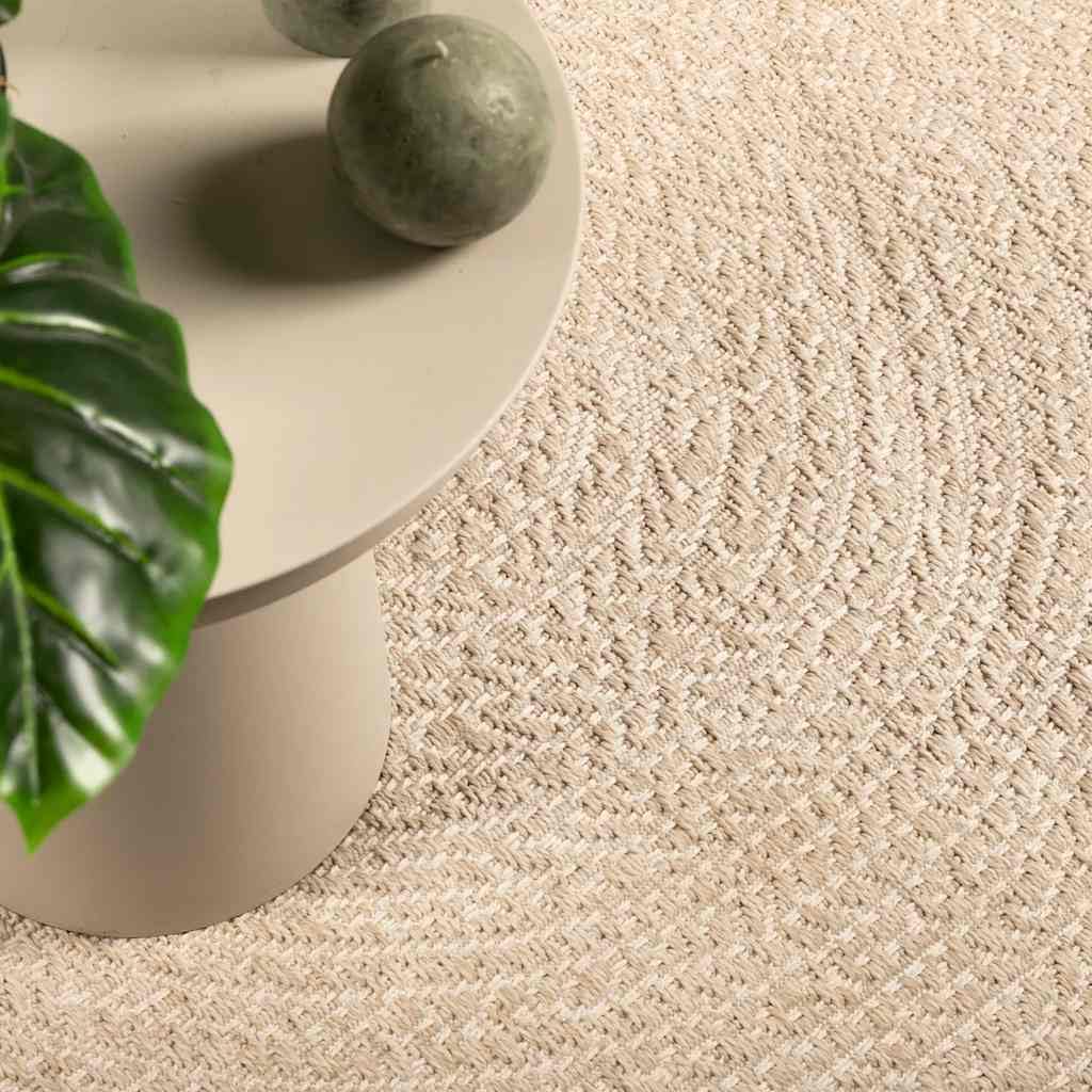 Tapis facile d'entretien aspect jute beige ZIZUR 60 x 110 cm