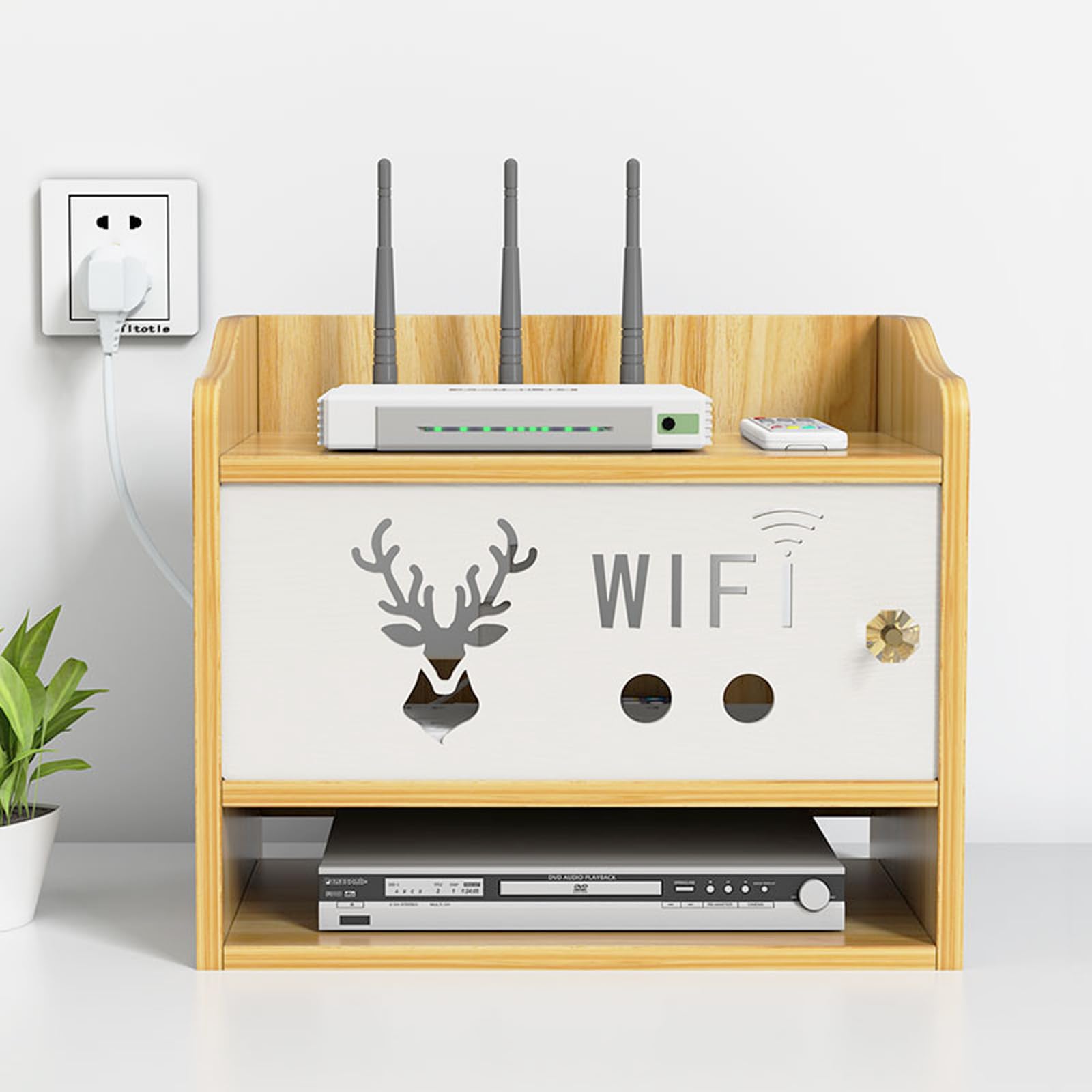 Decorative Box To Hide Router Router Hiding Box WiFi Router Cover Box - Cabinet To Hide Modem & Cords ...