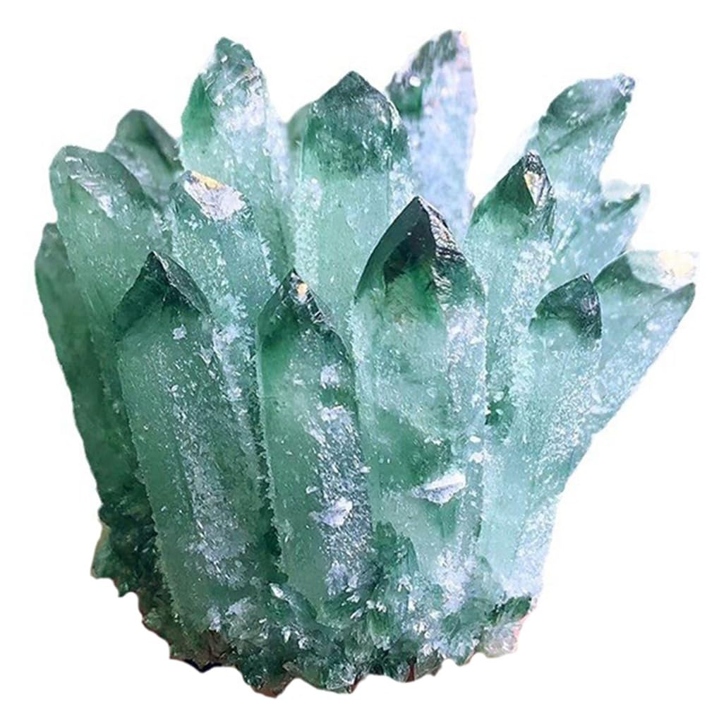 ITCLEYMDZV Green Raw Crystals, Large 200-900G Rough Stones Crystal for Tumbling, Cabbing, Fountain, Decoration, Polishing, Wire Wrapping, Wicca,500g