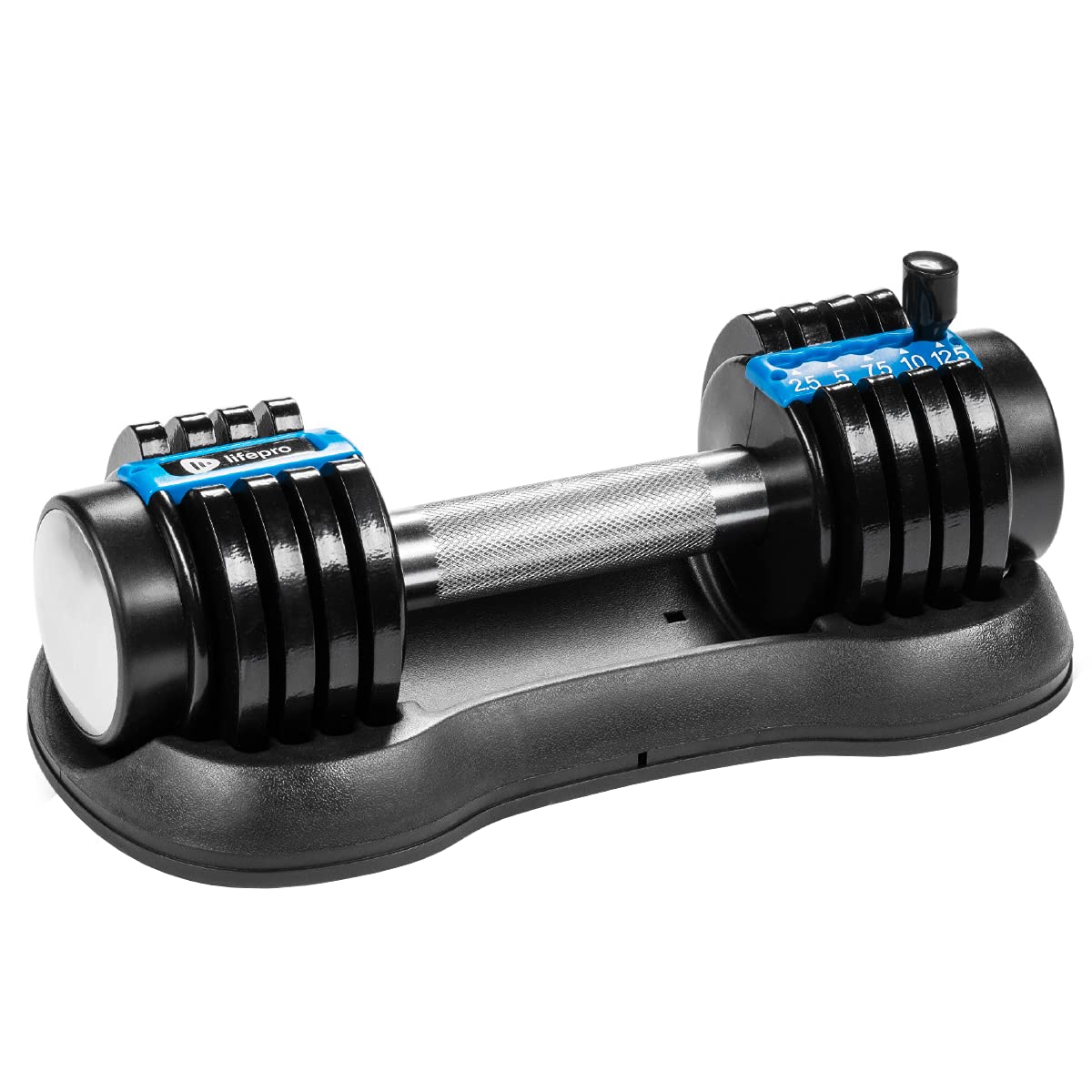 Lifepro 12.5 lb Adjustable Dumbbell - 5-in-1, 12.5lb Weight Dumbell set of 1 Adjustable Weight Plate