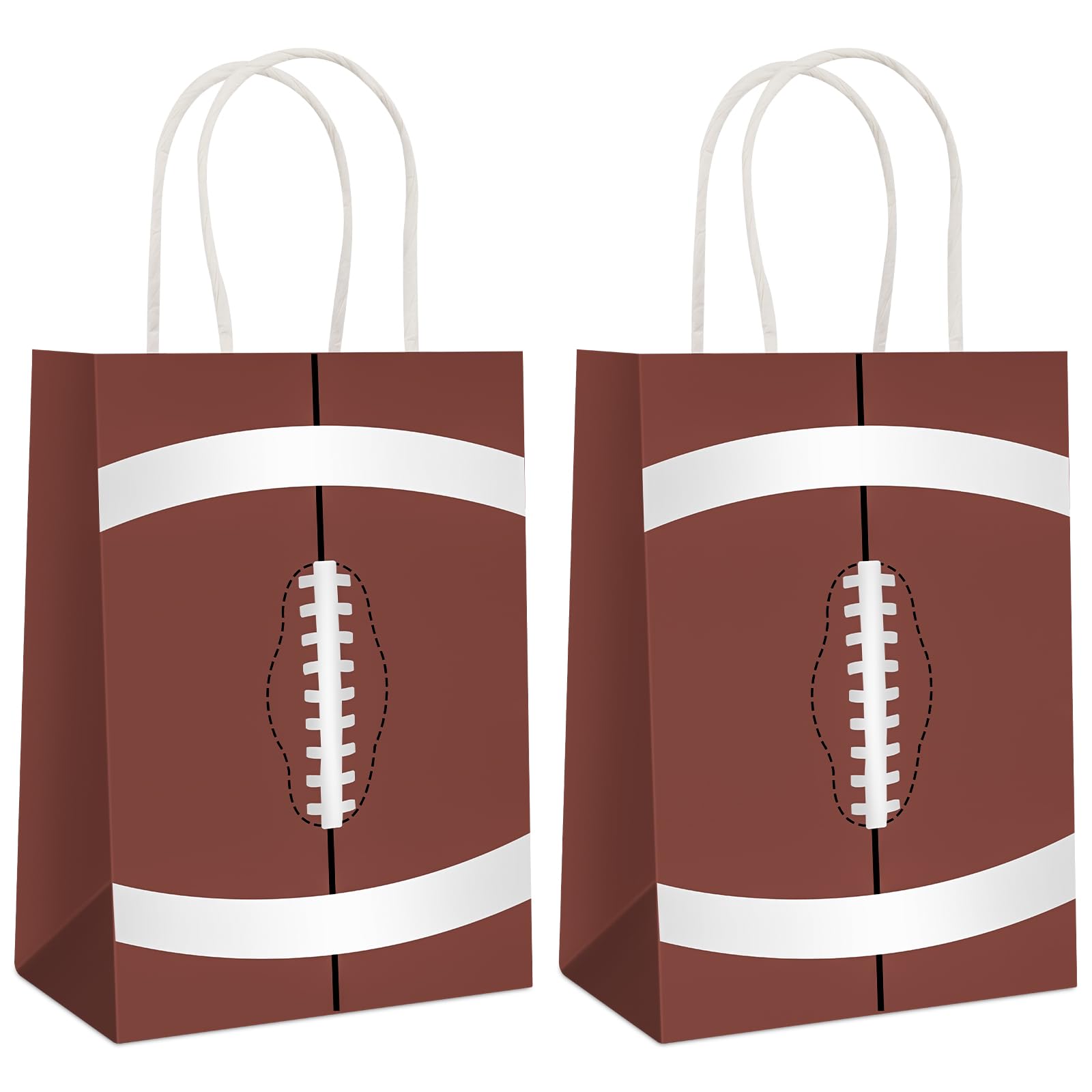 Hxezoc 12 Pieces Football Gift Bags with Handle, Paper Treat Candy Bag Sport Favor Bags for Football Theme Birthday Party Decoration Supplies
